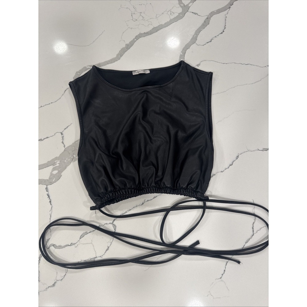 Hot! Zara faux leather crop top/size medium, perfect going out top